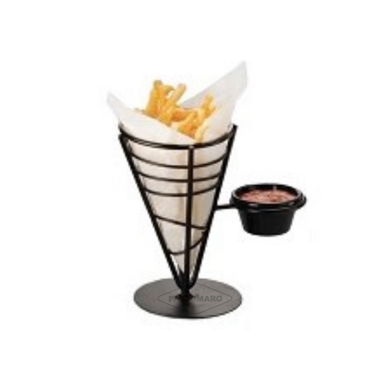 CESTA CONICA TIPO COPA NEGRA 12X8 CM