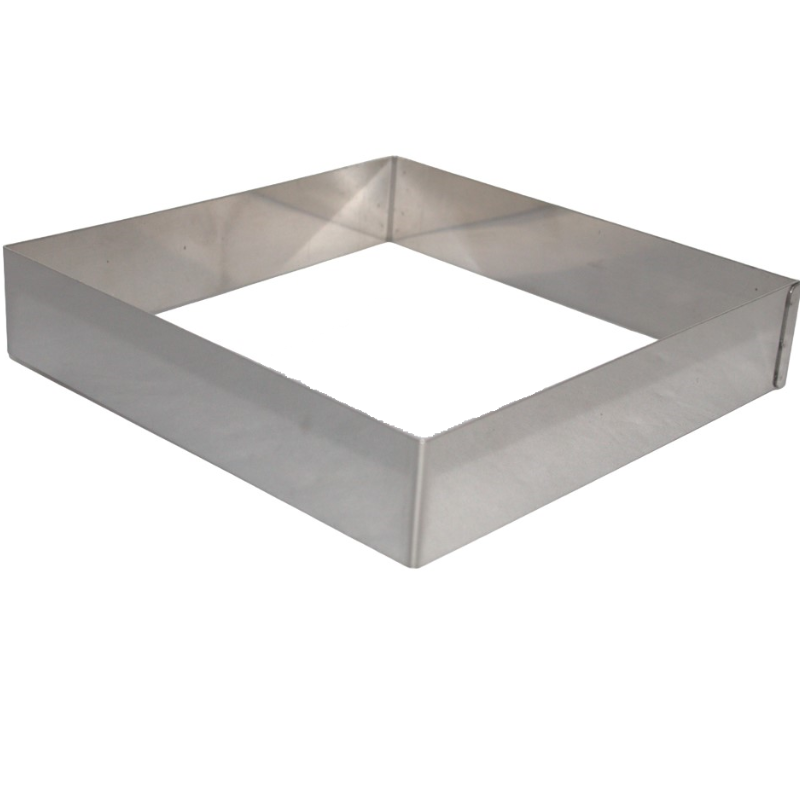 MOLDE ACERO INOX. CUADRADO 20X20X4 CM MOLDE ACERO INOX. CUADRADO 20X20X4 CM