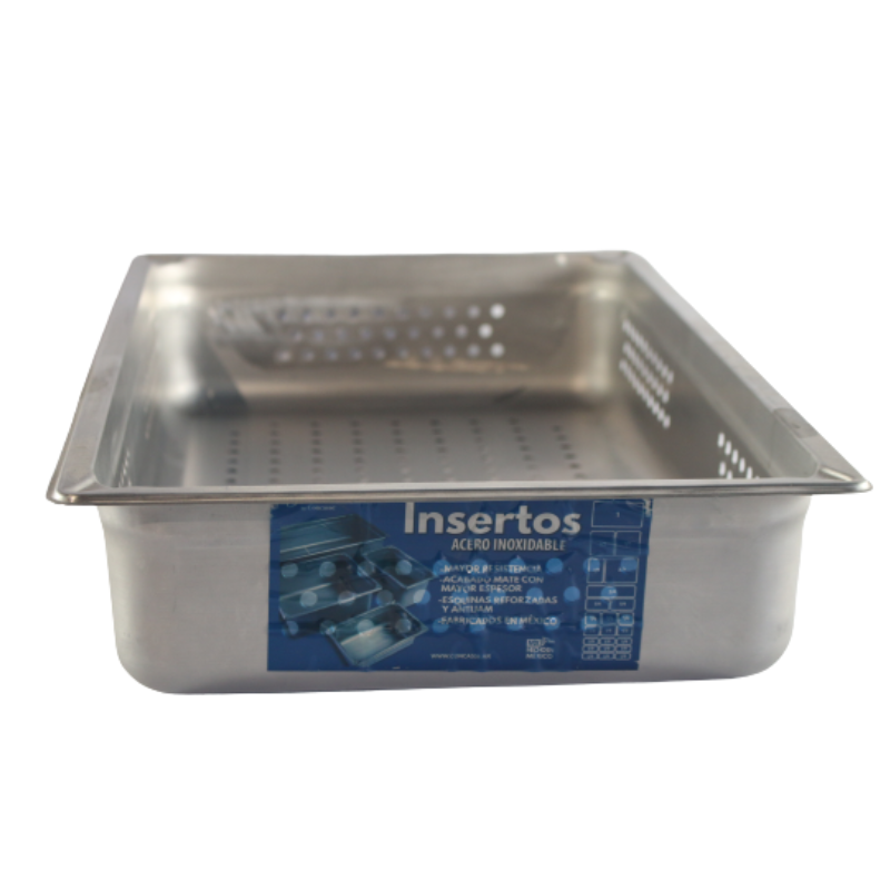 AZAFATE ACERO INOX 1/1 GN  4" PERFORADO