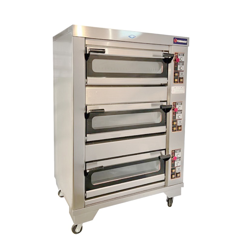 HORNO DE RADIACIÓN A GAS 3 CÁMARAS 6 BANDEJAS 65X45