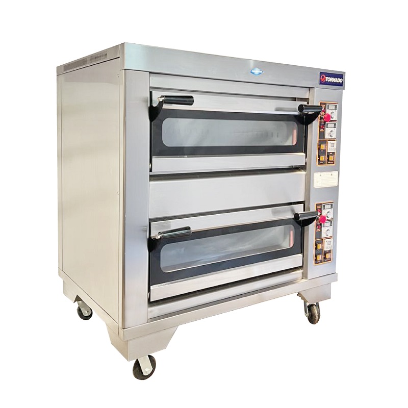 HORNO DE RADIACION A GAS PISO EN HIERRO 2 CÁMARAS 4 BANDEJAS 65X45
