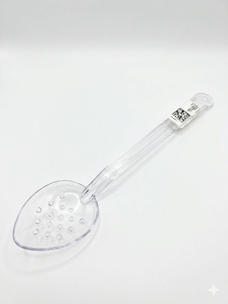 CUCHARA POLICARBONATO 13" PERF TRANSP.